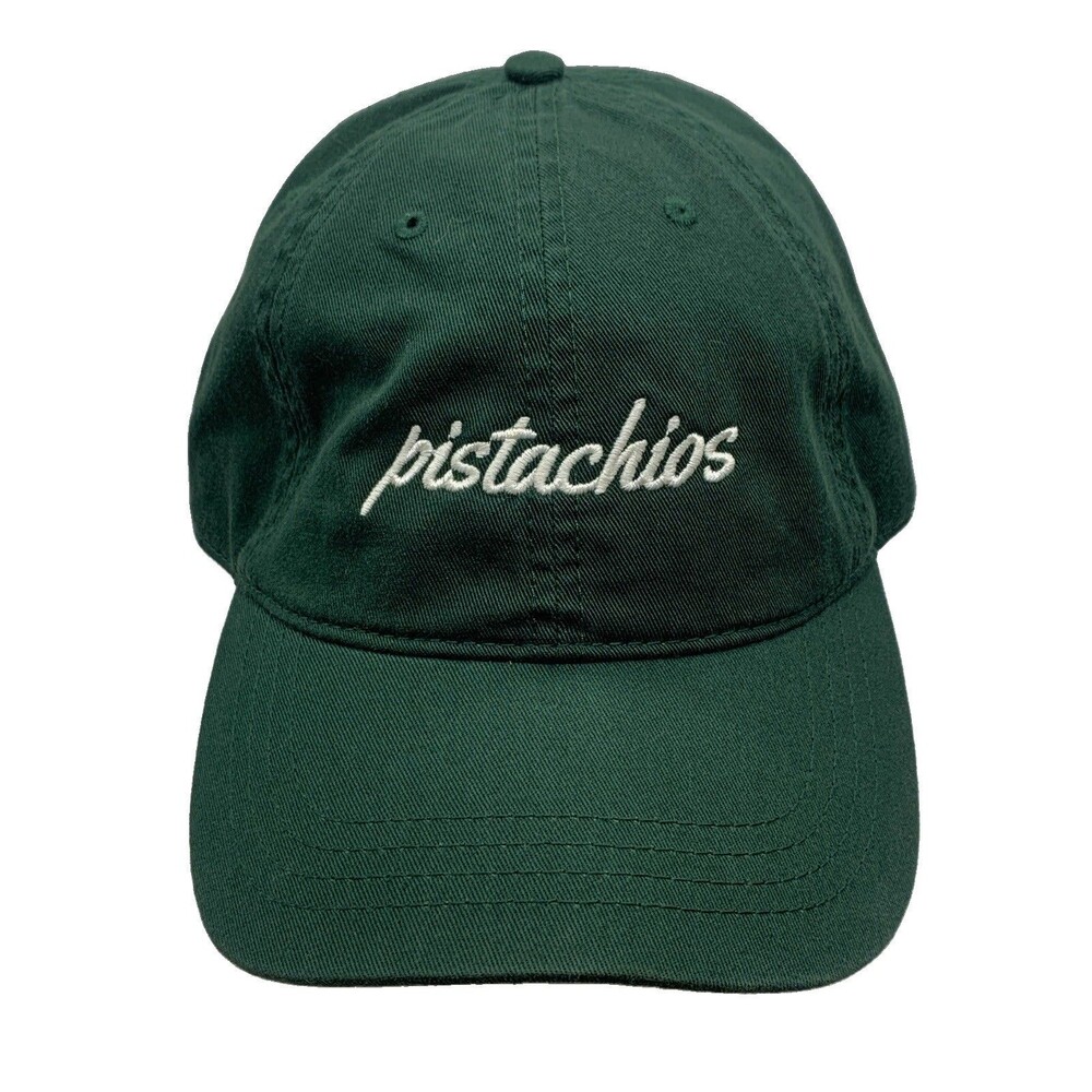 Cap America Pistachios Embroidered Forest Green Strapback Dad Hat